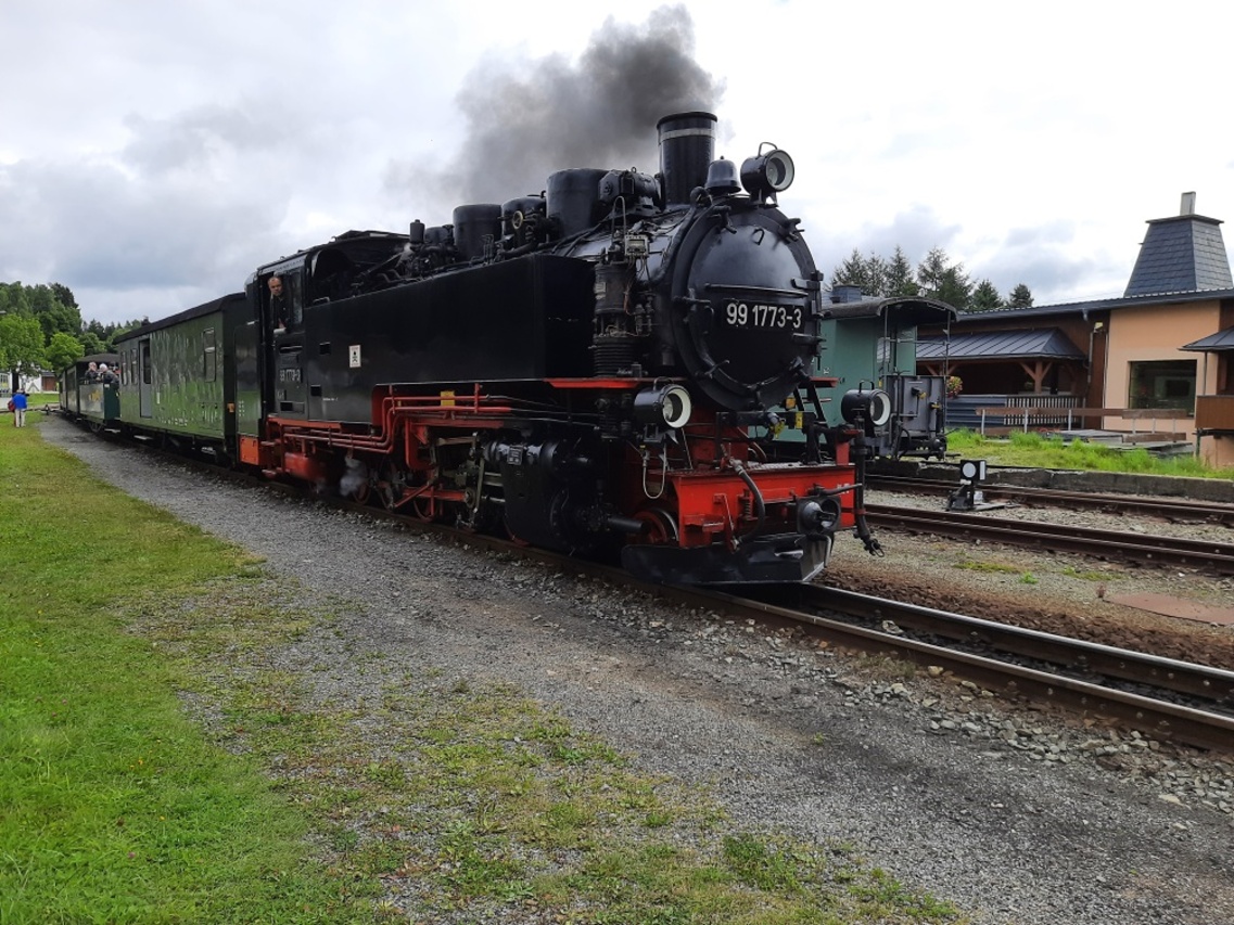 Fichtelberská dráha parní vlak Krušné hory Fichtelbergbahn 1